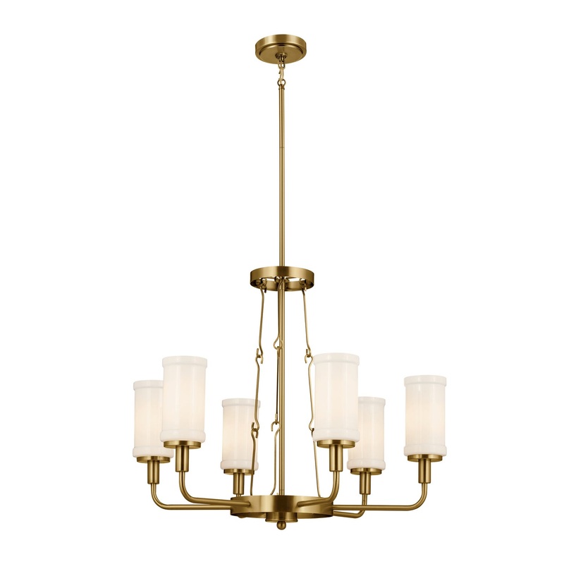 Kichler 52451NBR Vetivene Six Light Chandelier, Natural Brass