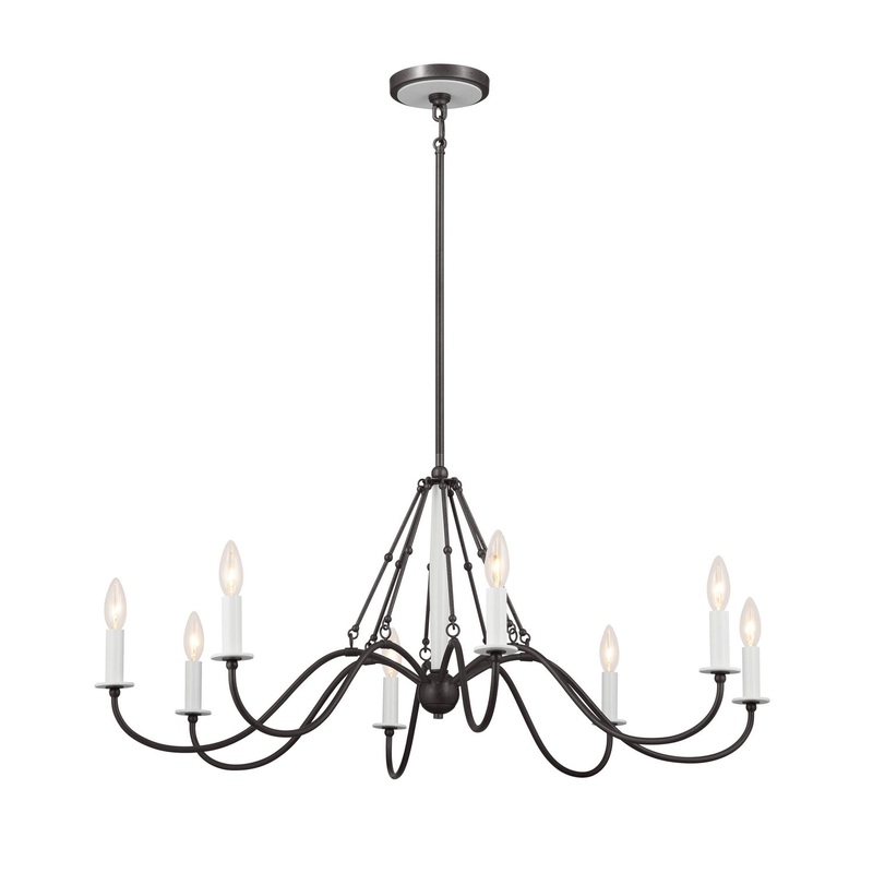 Kichler 52456AVI Freesia Eight Light Chandelier, Anvil Iron