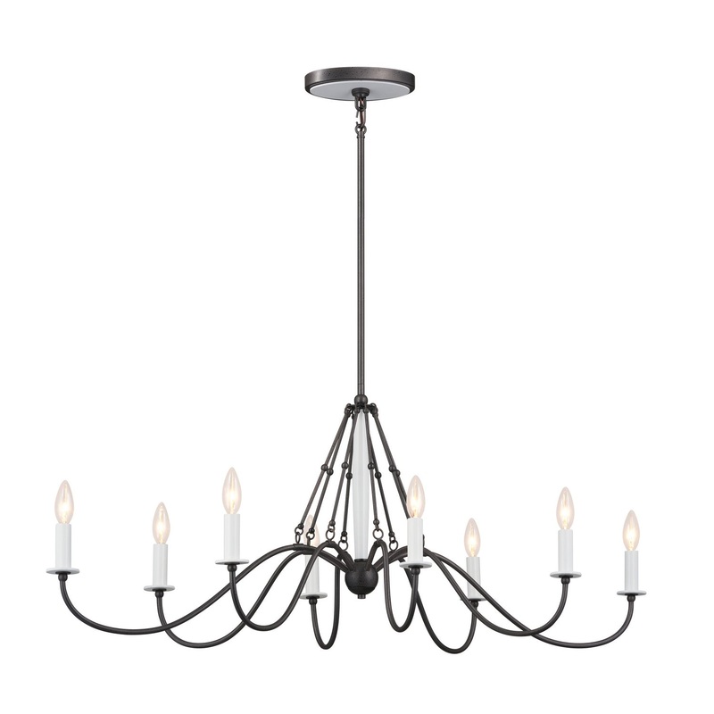 Kichler 52457AVI Freesia Eight Light Chandelier, Anvil Iron