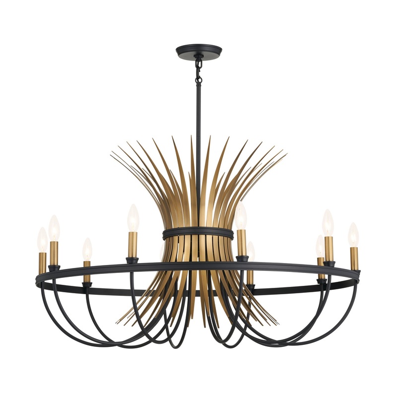 Kichler 52459BK Baile Nine Light Chandelier, Black