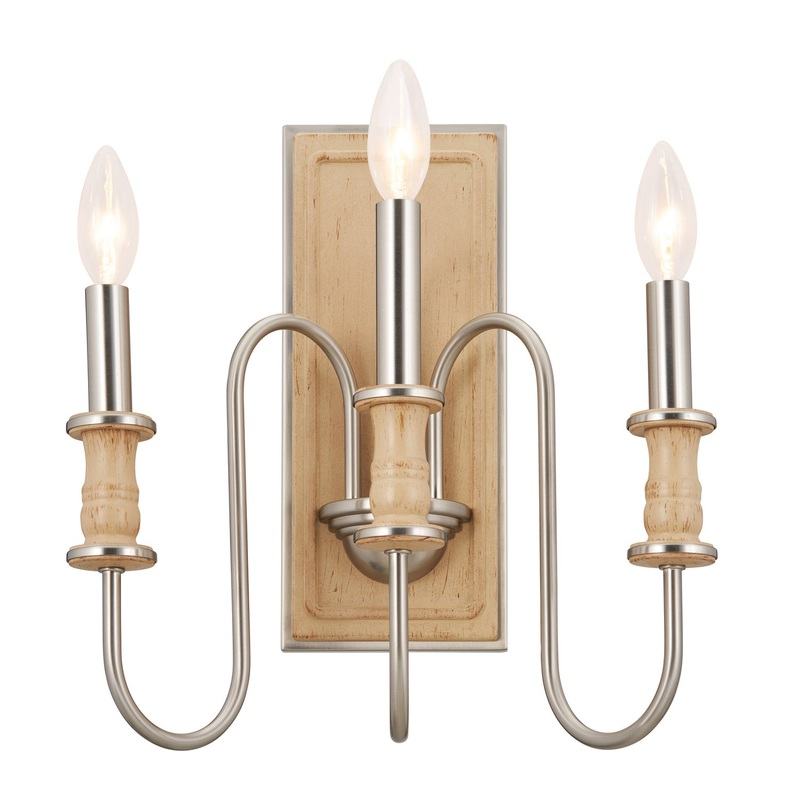 Kichler 52473NI Karthe Three Light Wall Sconce, Brushed Nickel