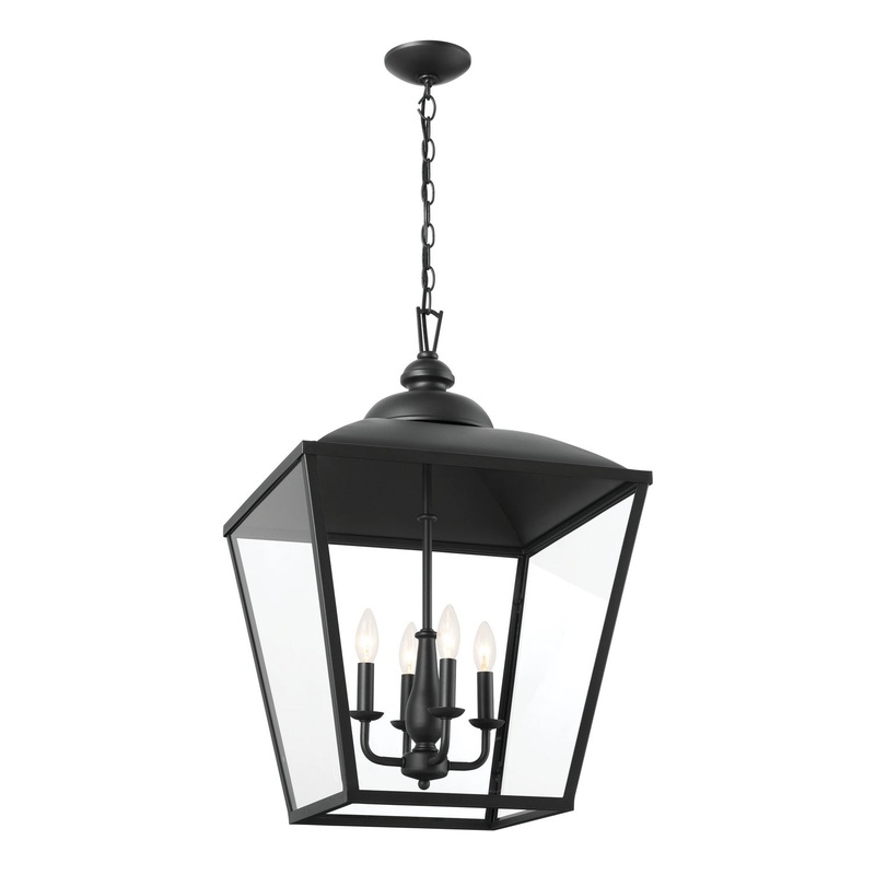 Kichler 52475BKT Dame Four Light Foyer Pendant, Textured Black