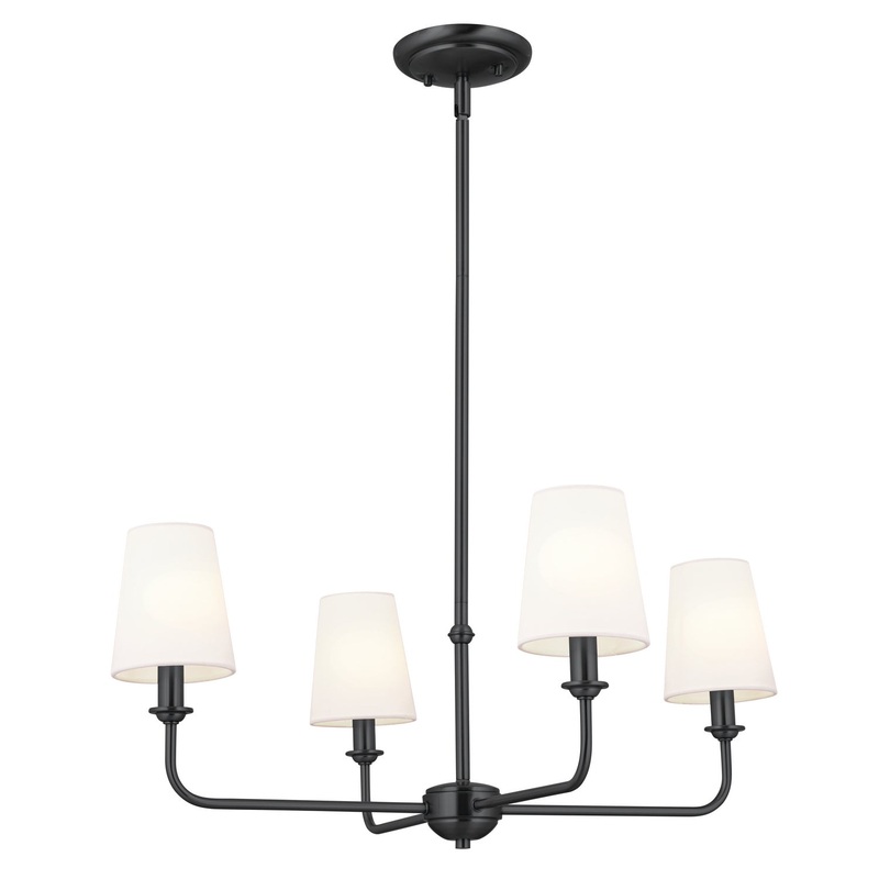 Kichler 52520BK Pallas Four Light Mini Chandelier, Black
