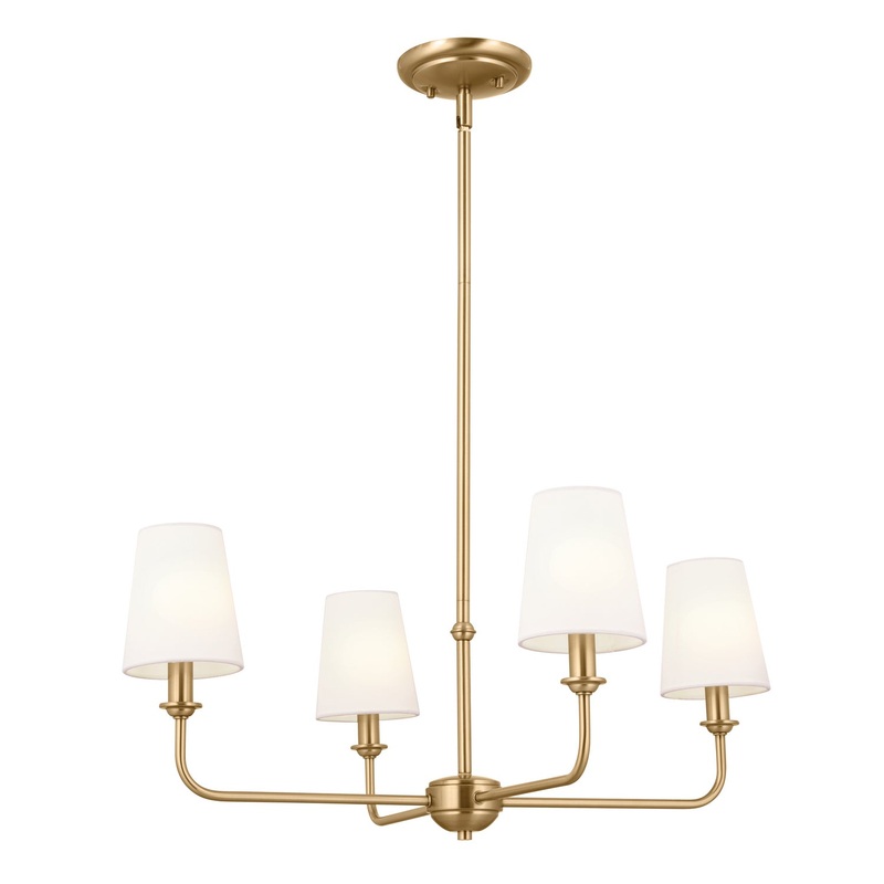 Kichler 52520BNB Pallas Four Light Mini Chandelier, Brushed Natural Brass