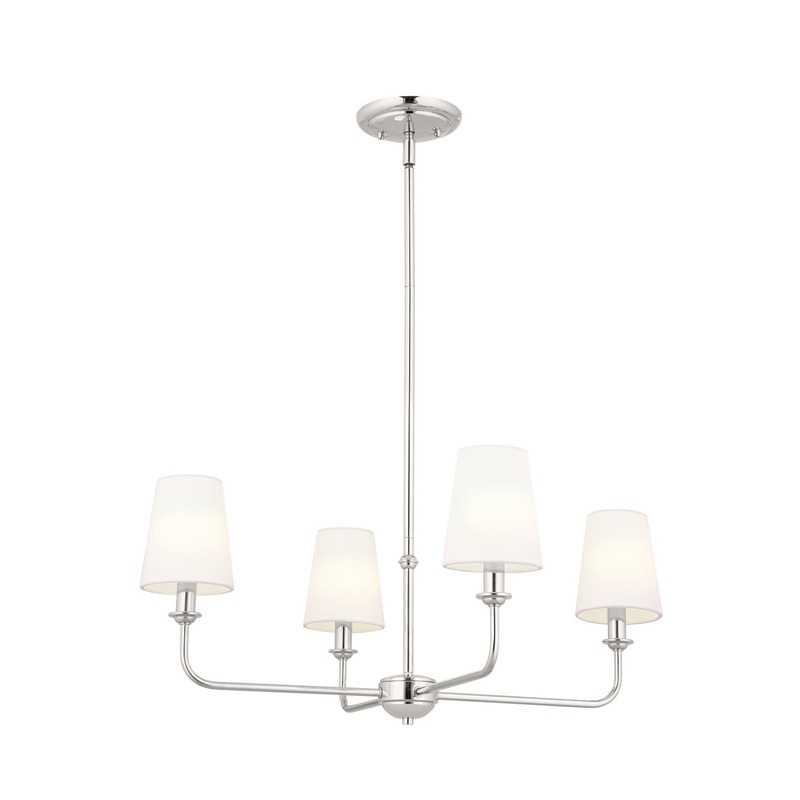 Kichler 52520PN Pallas Four Light Mini Chandelier, Polished Nickel