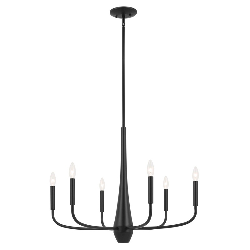 Kichler 52525BK Deela Six Light Chandelier, Black