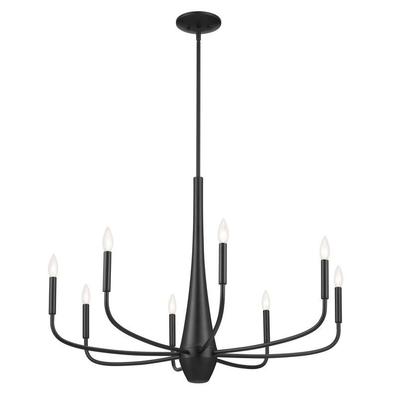 Kichler 52526BK Deela Eight Light Chandelier, Black