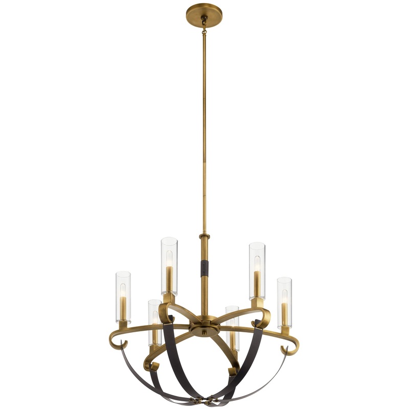 Kichler 52015NBR Artem Six Light Chandelier, Natural Brass (Discontinued)