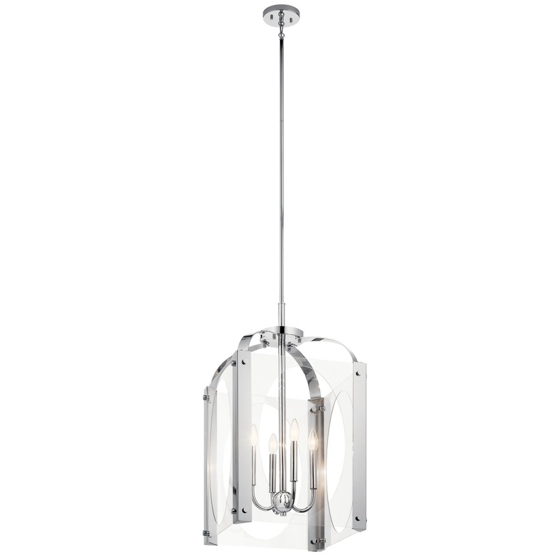 Kichler 52024CH Pytel Four Light Foyer Pendant, Chrome (Discontinued)