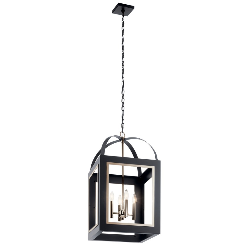Kichler 52029BK Vath Four Light Foyer Pendant, Black