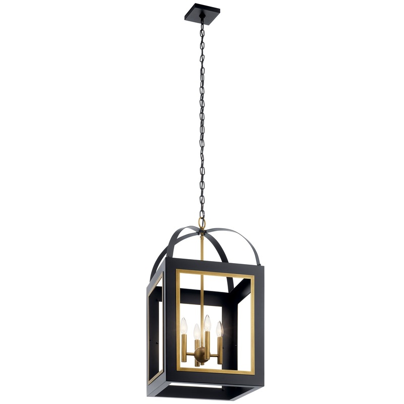 Kichler 52029BKNBR Vath Four Light Foyer Pendant, Black