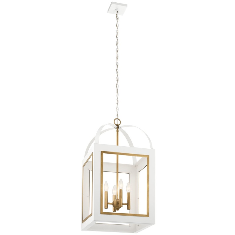 Kichler 52029WHNBR Vath Four Light Foyer Pendant, White
