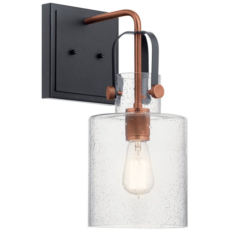 Kichler 52036ACO Kitner One Light Wall Sconce, Antique Copper