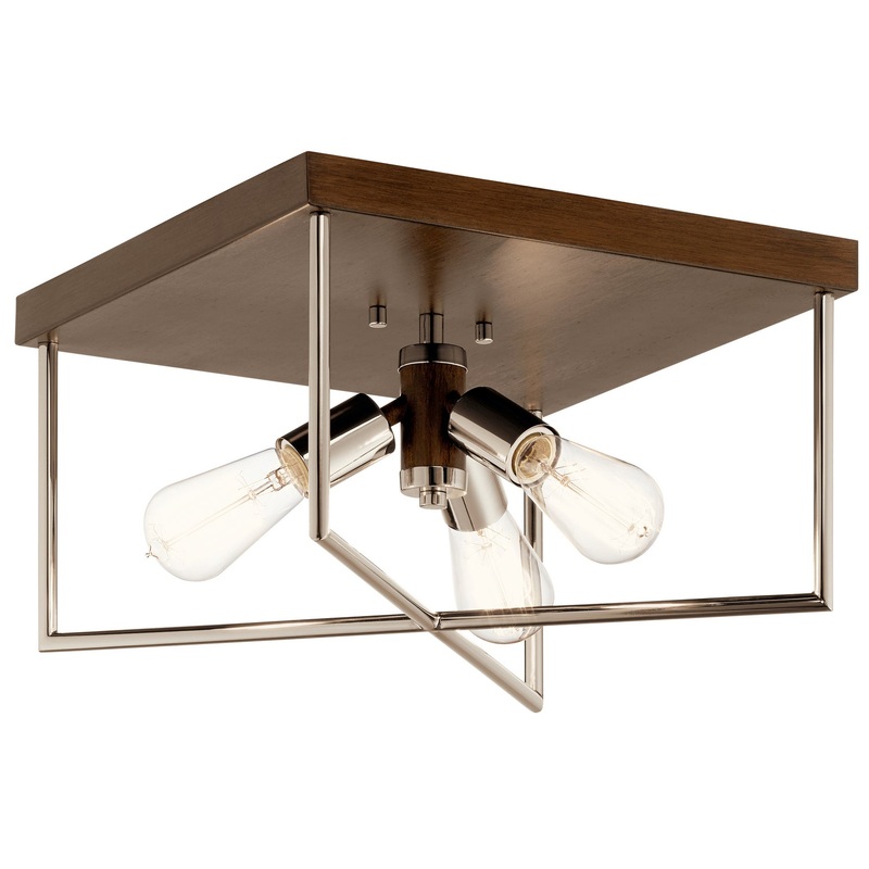 Kichler 52094AUB Tanis Three Light Flush Mount, Auburn Stained Finish (Discontinued)