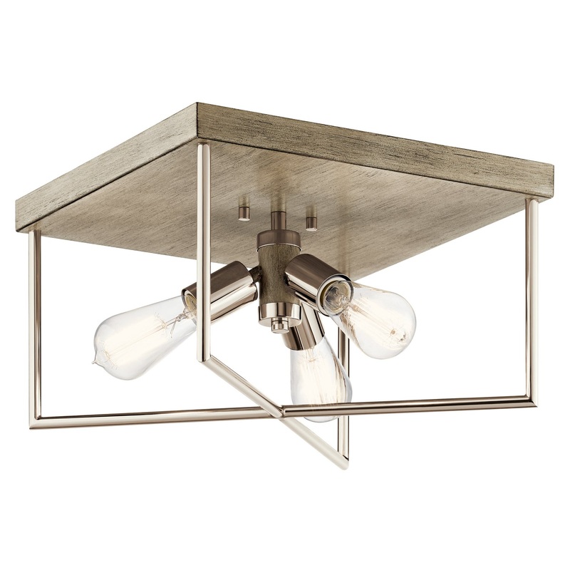 Kichler 52094DAG Tanis Three Light Flush Mount, Distressed Antique Gray (Discontinued)