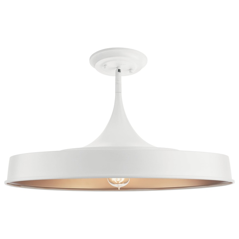 Kichler 52096WH Elias One Light Pendant/Semi Flush Mount, White
