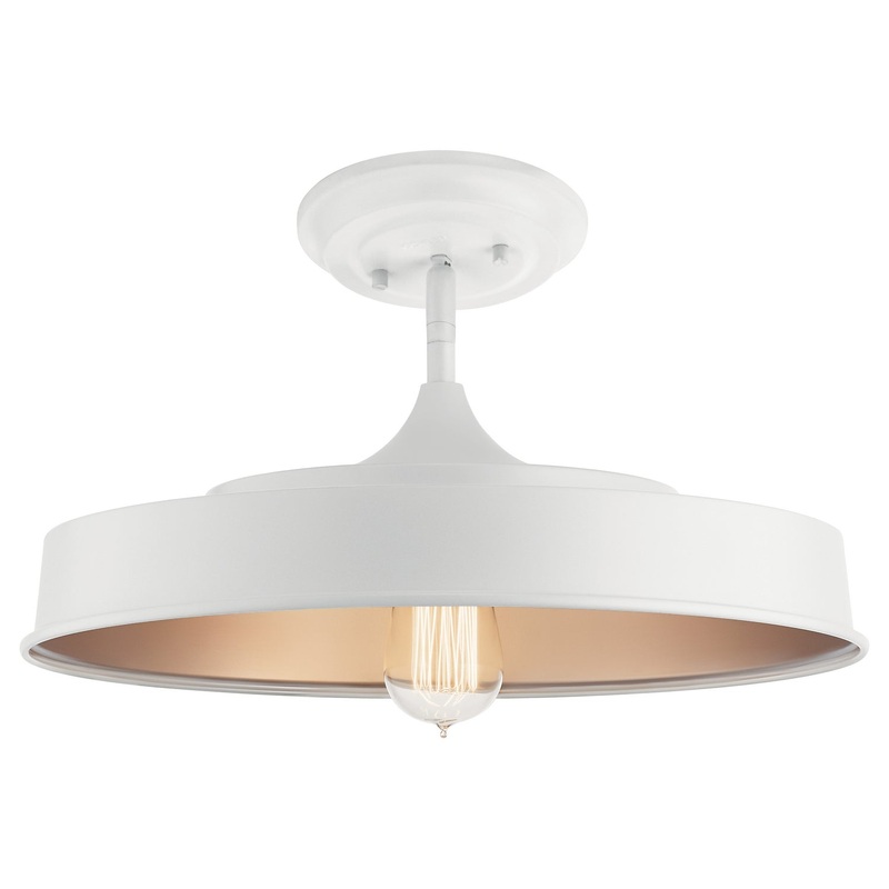 Kichler 52098WH Elias One Light Semi Flush Mount, White