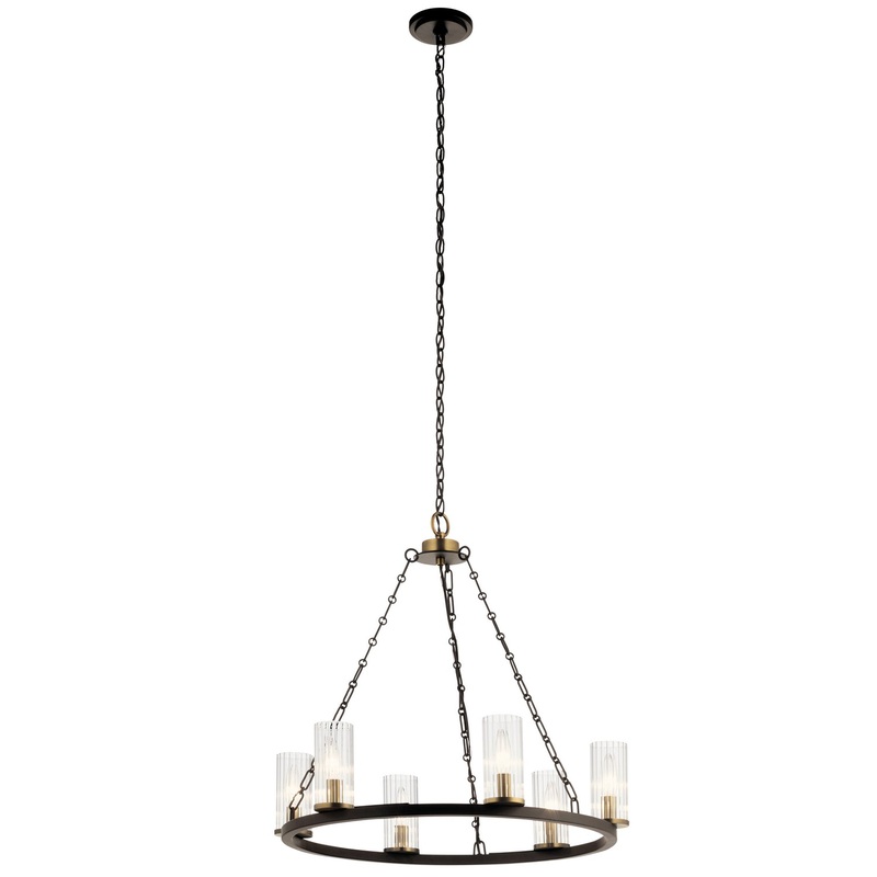 Kichler 52107OZ Mathias Six Light Chandelier, Olde Bronze