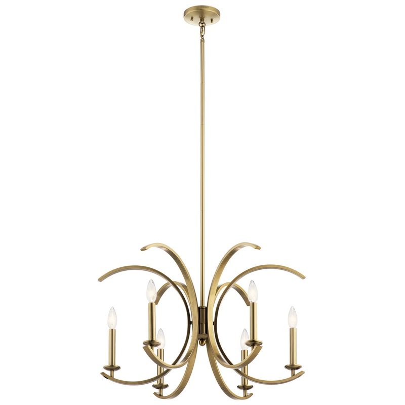 Kichler 52116BNB Cassadee Six Light Chandelier, Brushed Natural Brass (Discontinued)