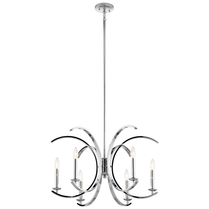 Kichler 52116CH Cassadee Six Light Chandelier, Chrome (Discontinued)