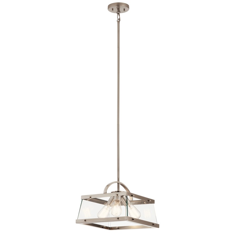 Kichler 52125CLP Darton Three Light Pendant/Semi Flush Mount, Classic Pewter