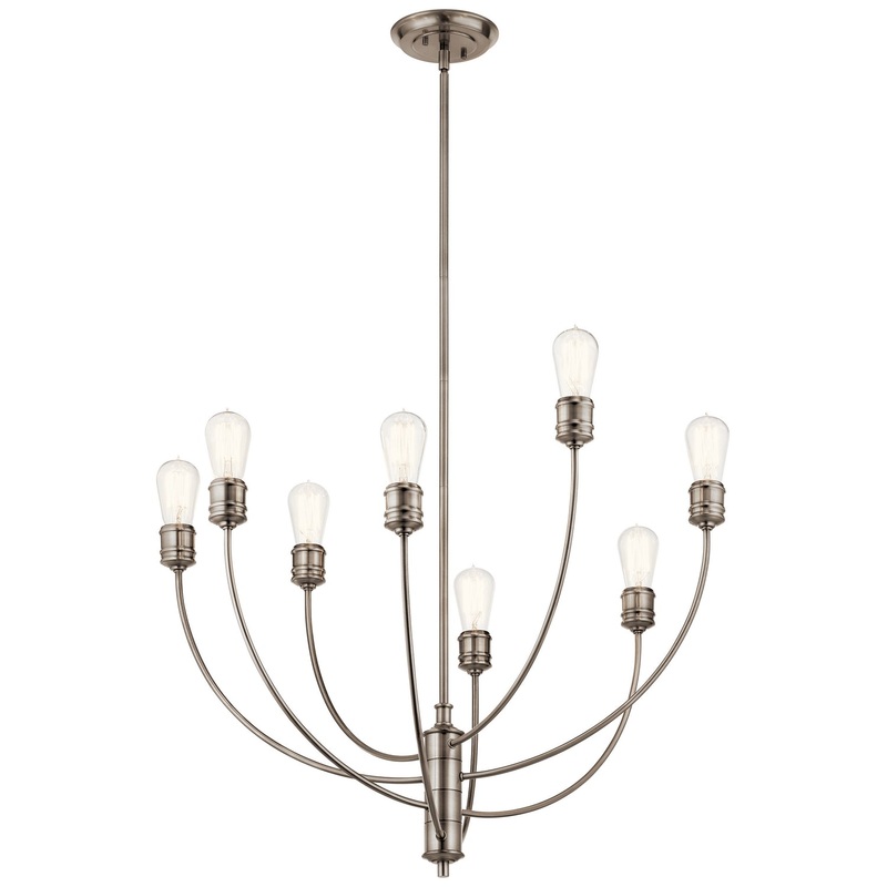 Kichler 52255CLP Hatton Eight Light Chandelier, Classic Pewter