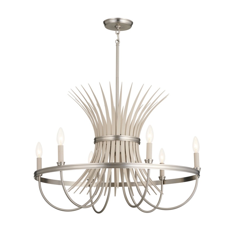 Kichler 52458NI Baile Six Light Chandelier, Brushed Nickel