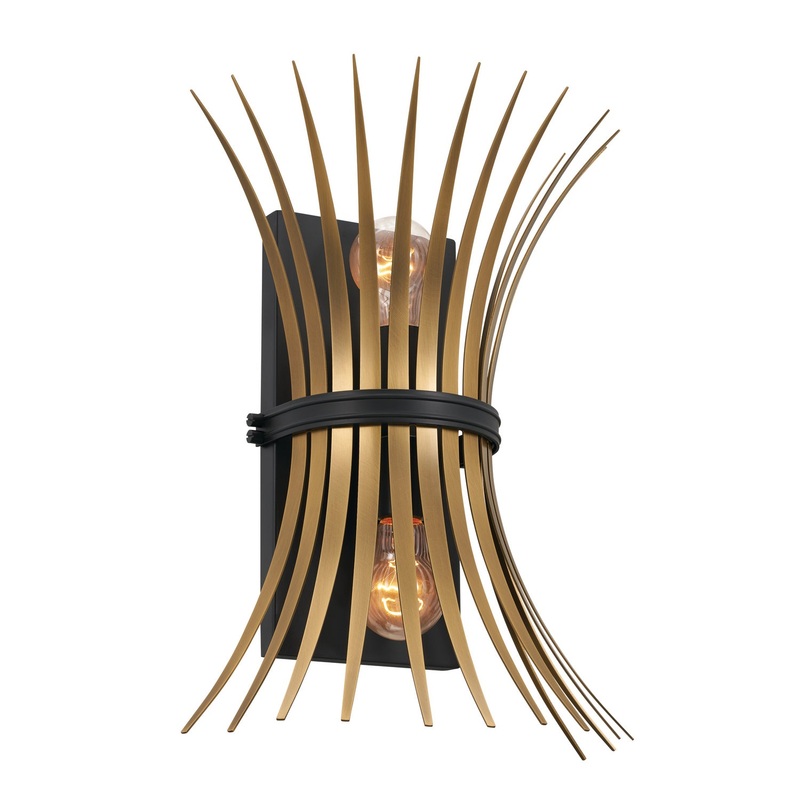 Kichler 52461BK Baile Two Light Wall Sconce, Black