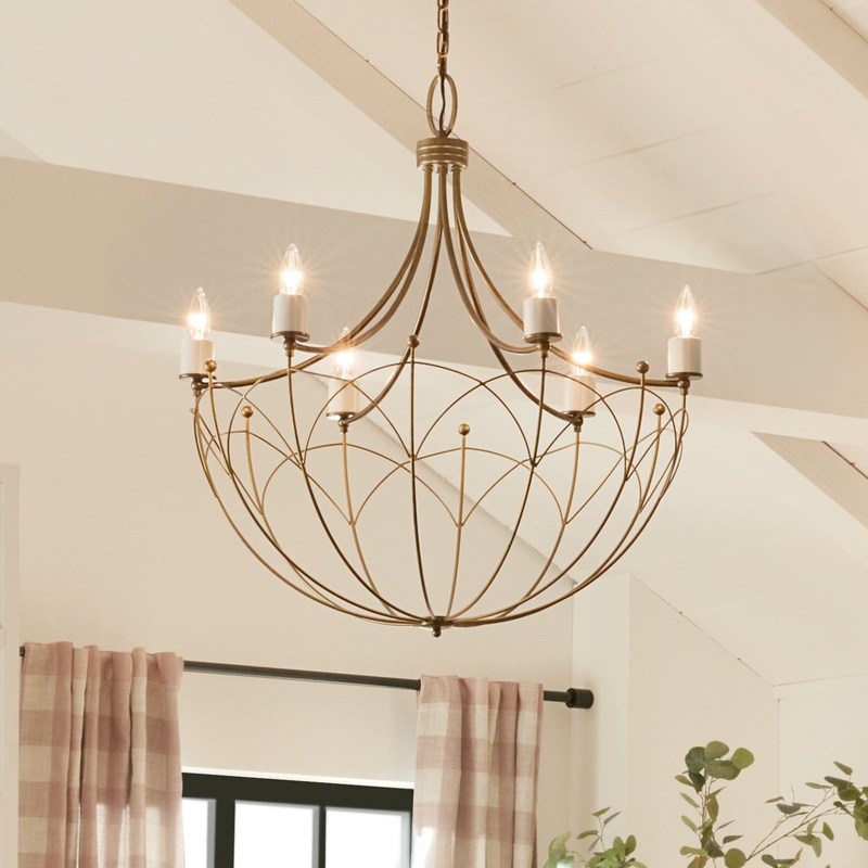 Kichler 52462CHZ Topiary Six Light Chandelier, Character Bronze